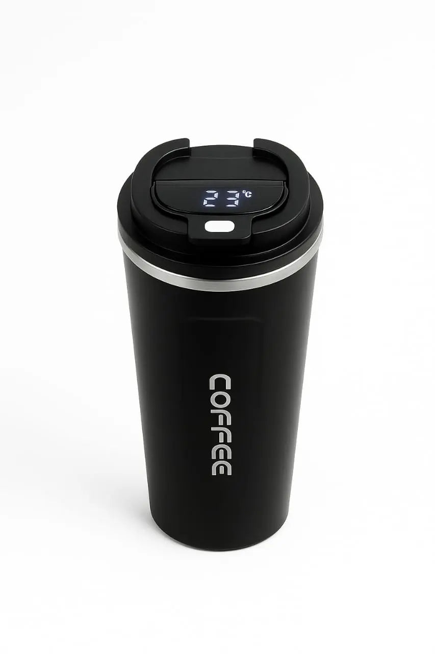 Stainless Steel Coffee Mug with Digital Temperature Display– Leak-Proof, Insulated & Reusable Tumbler (500ml) muawazcraft