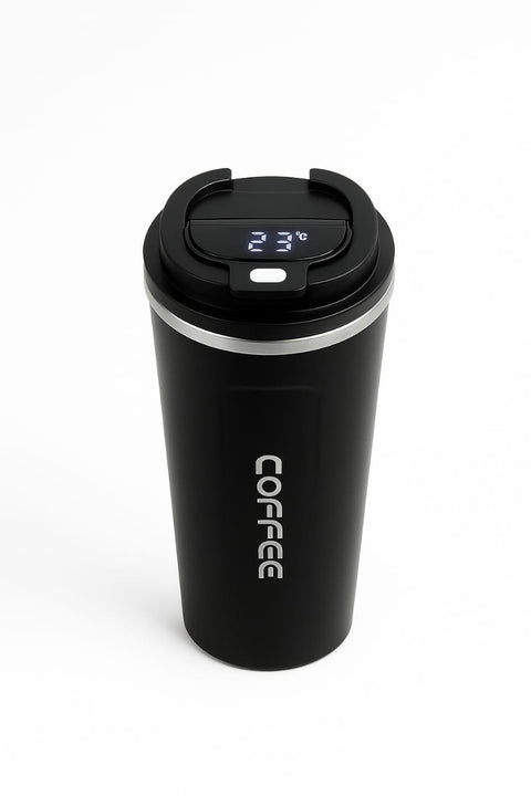 Stainless Steel Coffee Mug with Digital Temperature Display– Leak-Proof, Insulated & Reusable Tumbler (500ml)
