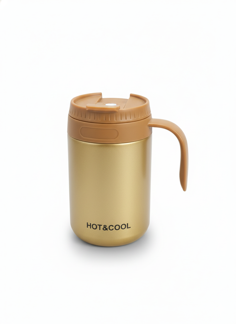 HOT&COOL Stainless Steel Coffee Mug – Vacuum Insulated Travel Mug with Handle (Keeps Drinks Hot & Cold)