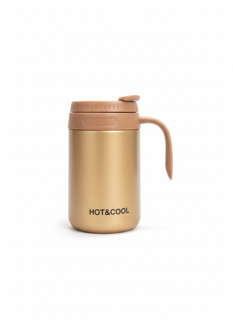 HOT&COOL Stainless Steel Coffee Mug – Vacuum Insulated Travel Mug with Handle (Keeps Drinks Hot & Cold)