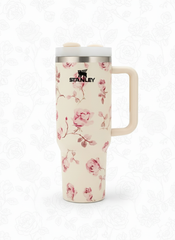 Stanley Floral Stainless Steel Coffee Mug – Elegant Rose Design, Vacuum Insulated Travel Mug (Large Capacity) muawazcraft