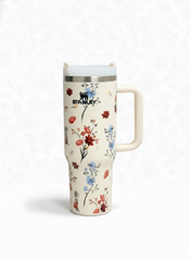 Stanley Floral Stainless Steel Coffee Mug – Elegant Rose Design, Vacuum Insulated Travel Mug (Large Capacity) muawazcraft