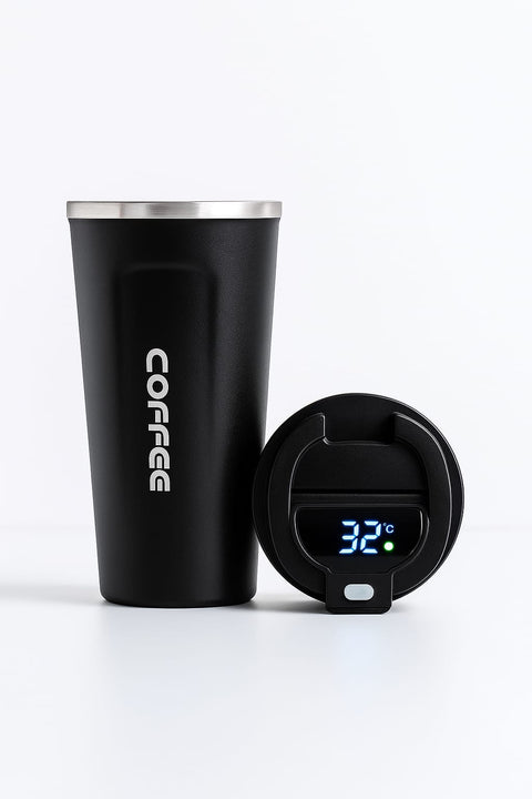 Stainless Steel Coffee Mug with Digital Temperature Display– Leak-Proof, Insulated & Reusable Tumbler (500ml)