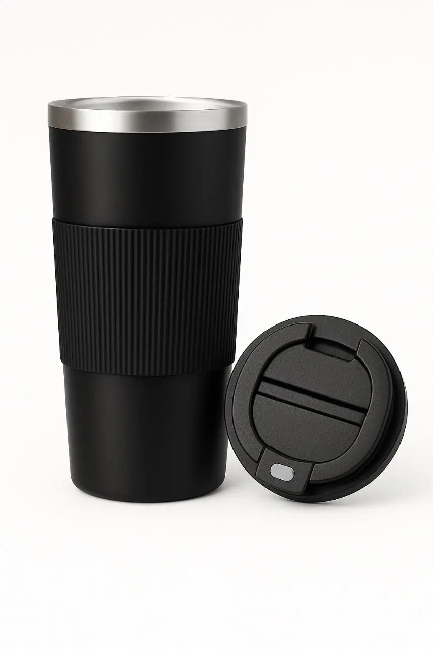 Premium Black Travel Coffee Mug ☕ – Spill-Proof, Stylish & Reusable muawazcraft