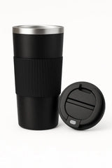 Premium Black Travel Coffee Mug ☕ – Spill-Proof, Stylish & Reusable muawazcraft