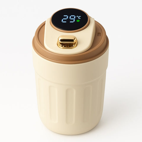 Stylish Digital Temperature Display Coffee and Tea Mug – Leakproof, Insulated