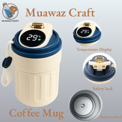Stylish Digital Temperature Display Coffee and Tea Mug – Leakproof, Insulated muawazcraft