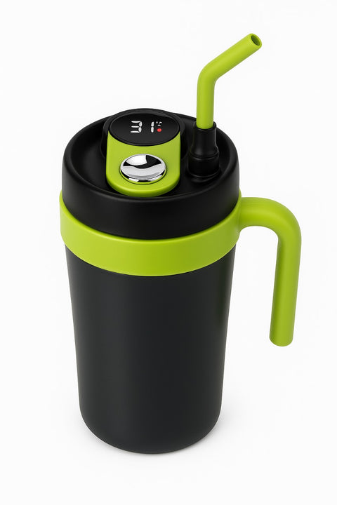 Smart Temperature Display Mug – Leakproof Insulated Travel Cup with Straw & Handle (Hot & Cold)