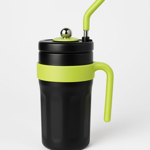 Smart Temperature Display Mug – Leakproof Insulated Travel Cup with Straw & Handle (Hot & Cold)