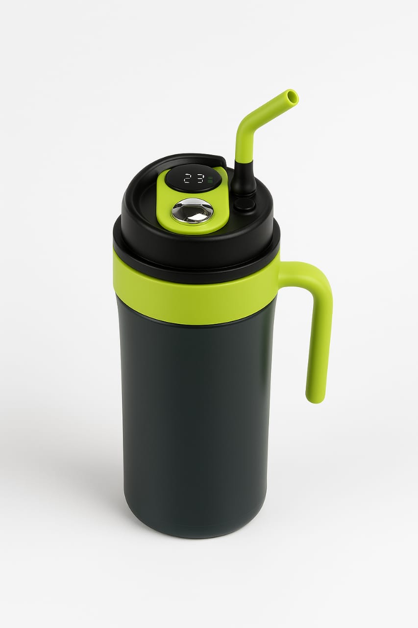 Smart Temperature Display Mug – Leakproof Insulated Travel Cup with Straw & Handle (Hot & Cold) muawazcraft