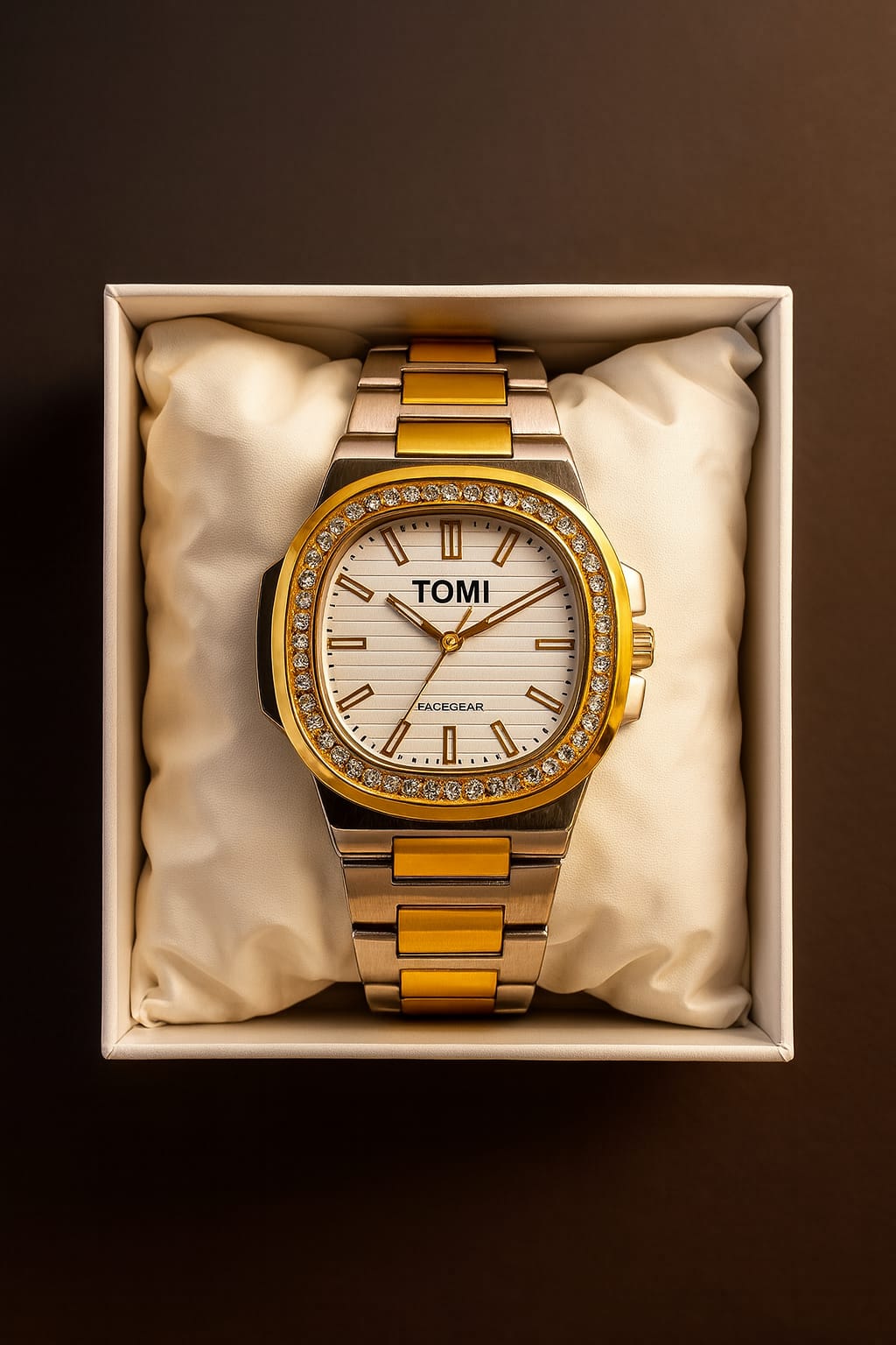 Luxury TOMI Men’s Watch – Stainless Steel Gold & Silver | Blue Dial  muawazcraft