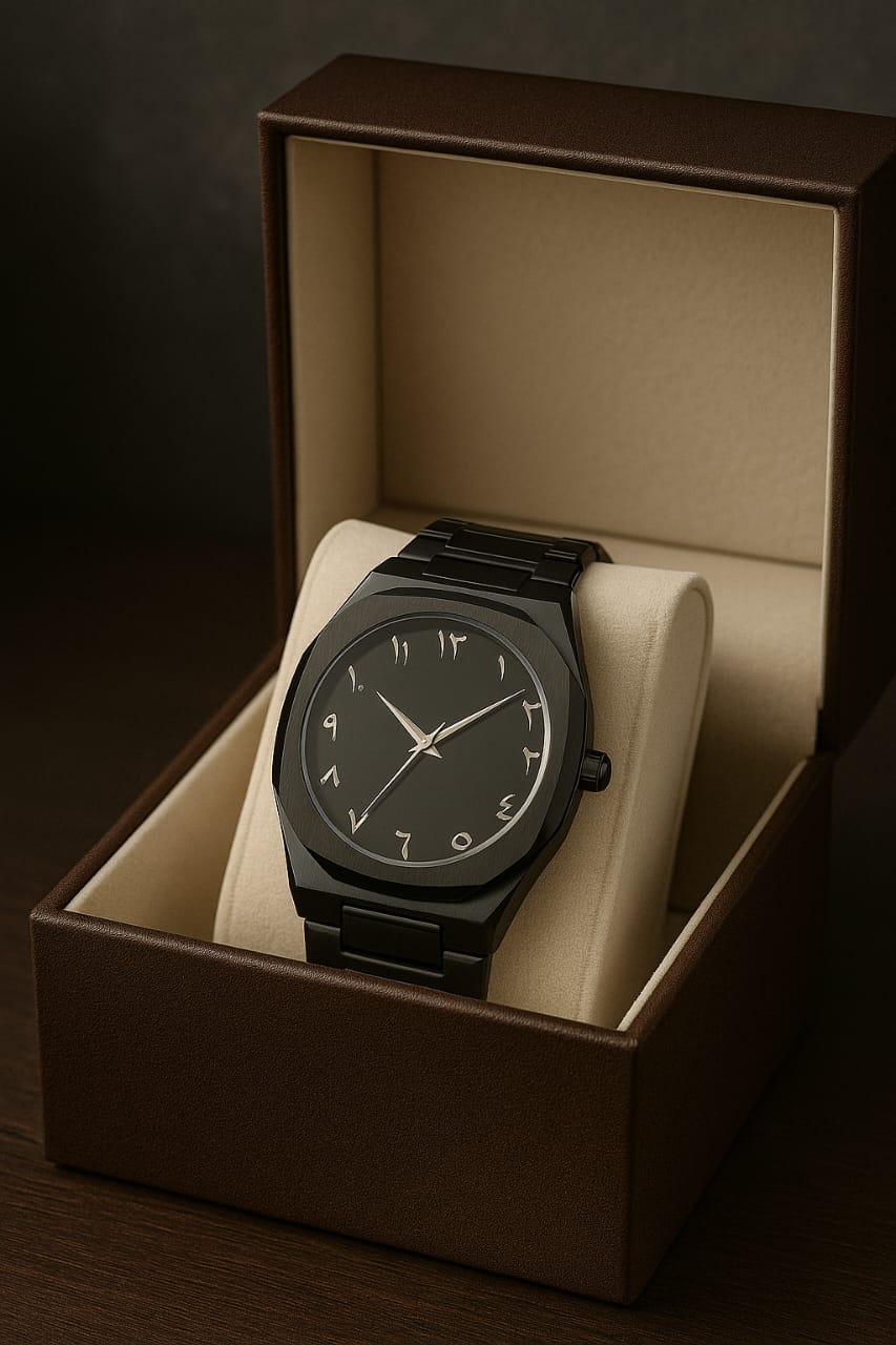 Luxury Arabic Dial Men’s Watch – Stainless Steel Stylish Wristwatch muawazcraft