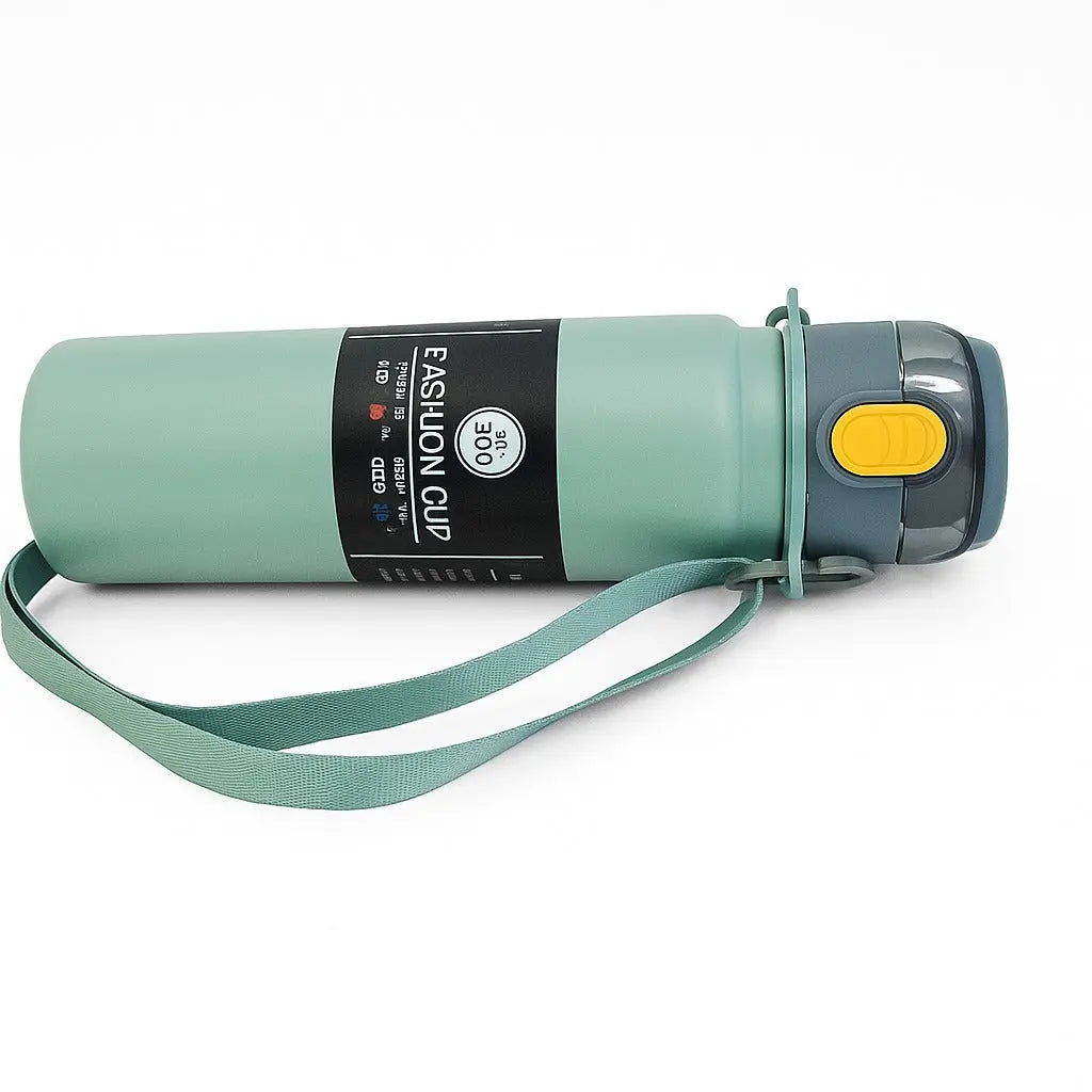 Fashion Cup Stainless Steel Insulated Water Bottle – Hot & Cold Thermos Flask with Strap | Leak-Proof Travel Bottle muawazcraft