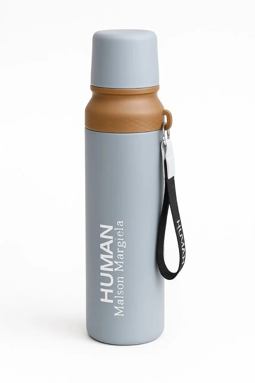 Premium Insulated Stainless Steel Water Bottle – Maison Margiela “HUMAN” – Hot & Cold, Leak-Proof, Stylish Travel Flask muawazcraft