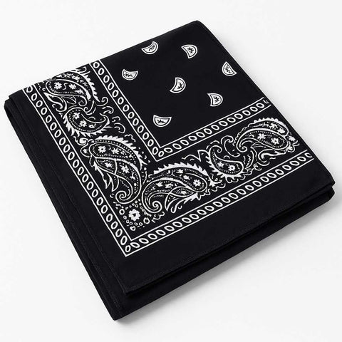 🖤 2 pieces Classic Black Paisley Bandana – Versatile &amp; Stylish