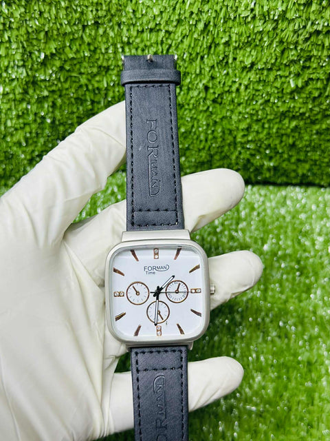 Luxury Square Dial Wrist Watch for Men | FORMAN Time Premium Leather Strap